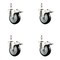 Service Caster 4 Inch 316SS Black Polyurethane Wheel Swivel 3/8 Inch Stem Caster Set Lock Brake SS316TSTTL20S414-PPUB-BLK-381615-4 - alternate 1